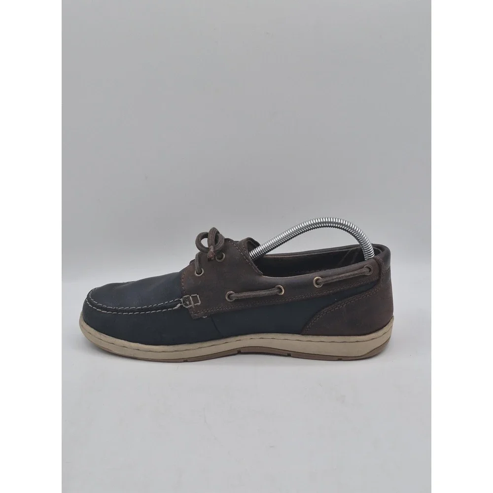 Boat Shoes Mens 9 Brown Leather Moc Toe Non Slip Casual Deck‎ Nun Bush 84682-414